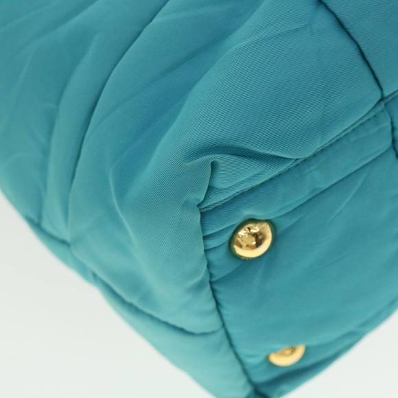 PRADA Quilted Hand Bag Nylon 2way Turquoise Blue Auth 40351 - Picture 16 of 16